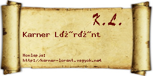 Karner Lóránt névjegykártya