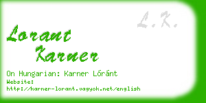 lorant karner business card