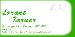 lorant karner business card